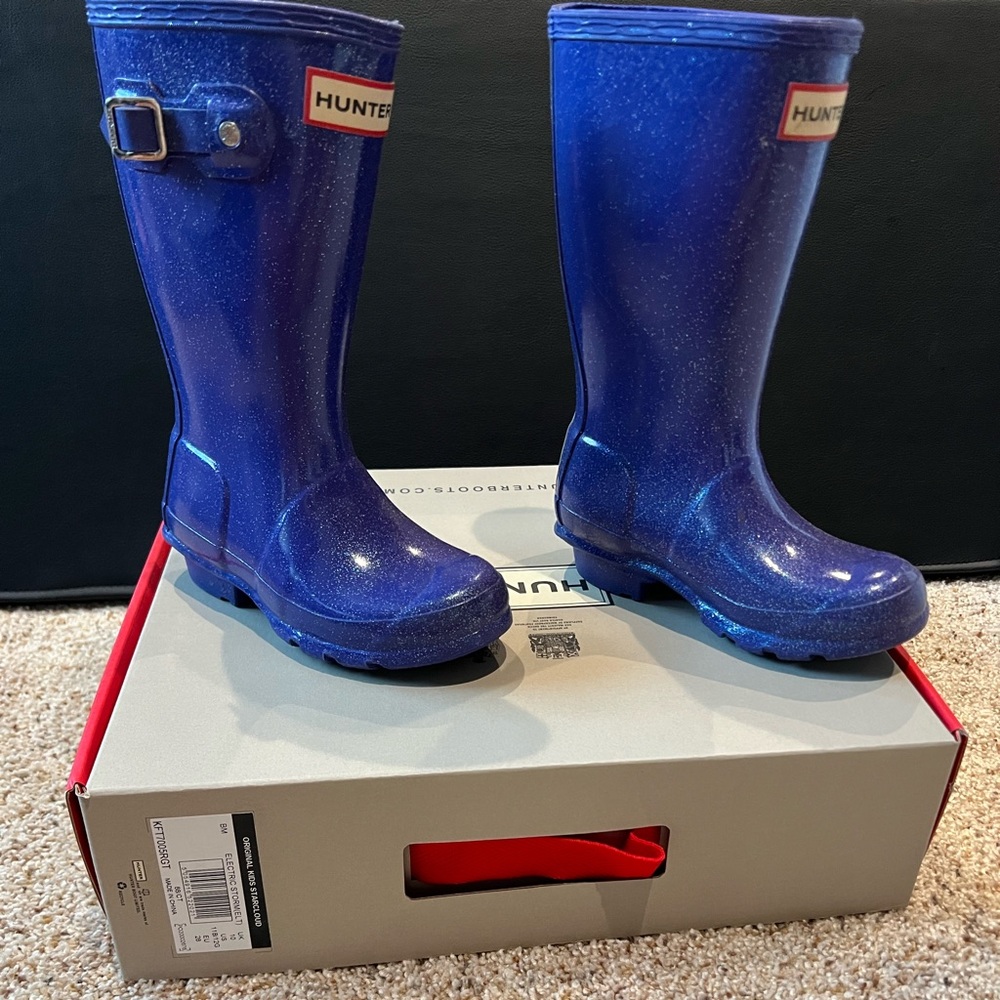 Hunter Original Kids Starcloud boots in Electric Storm